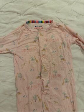Magnetic Me Pink Safari Animal Print Baby Sleeper 6-9 months - used but good con